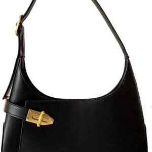 Shoulder Bag for Women Small Black Purse Mini Handbags PU Leather Underarm Bag -